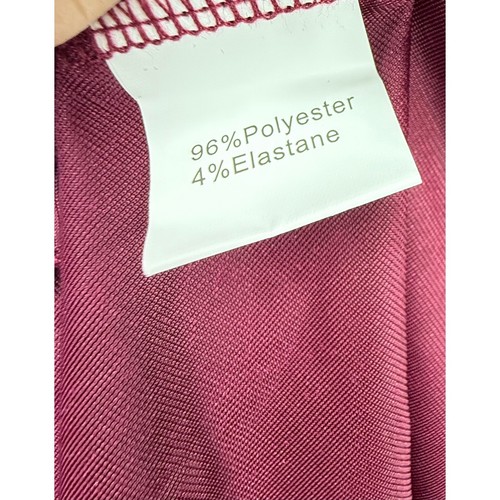 Vestido de fiesta rojo/borgoña grande de terciopelo halter largo completo con cuello falso de vacaciones nuevo sin etiquetas - Imagen 6 de 7