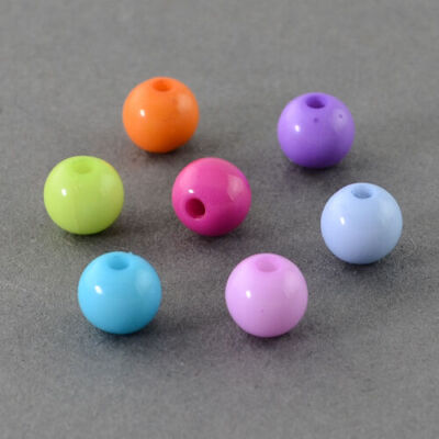 500x Acrylperlen Rund 4mm Acryl Perlen Mix Bunt Basteln kleine Perlen Perlenmix