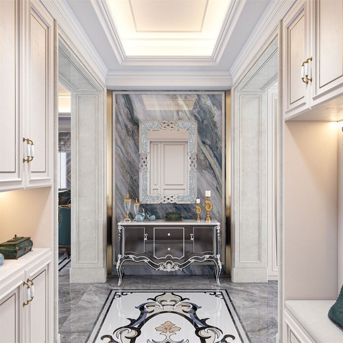 XXL Large Crystal Crush Diamond Mirror Vanity Silver Decorative Wall Hang Mirror - Picture 7 of 19