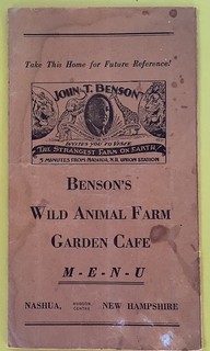 Benson’s Wild Animal Farm Hudson Center NH Garden Cafe Menu