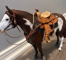  traditional breyer size western saddle set model horse, peter stone,tack  