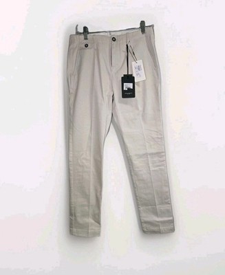 Paolo Pecora Milano Mens Trousers Pants XS 44 Beige New Italy Beach Work 3182