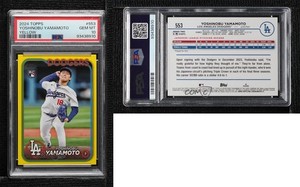 2024 Topps Series 2 Yellow Yoshinobu Yamamoto #553 PSA 10 GEM MT Rookie RC
