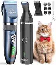 oneisall Cat Clippers and Paw Trimmer 3 in 1 Cat Grooming Kit,Cat Clippers