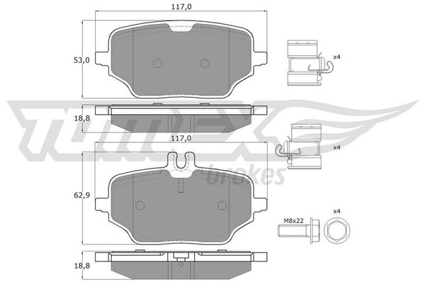 Tomex Brakes Bremsbelagsatz, Scheibenbremse TX 60-22 FüR MERCEDES-BENZ-image