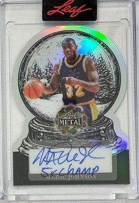 2025 Leaf Happy Holidays Magic Johnson Auto Autograph Snow Globe #d 5/5