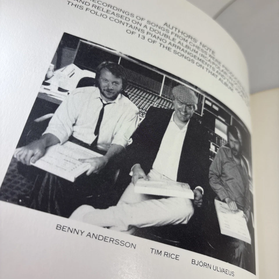 Original 1986 CHESS Soundtrack Song Book 104 Pages VG+ Tim Rice Abba Guys - Image 3 of 4