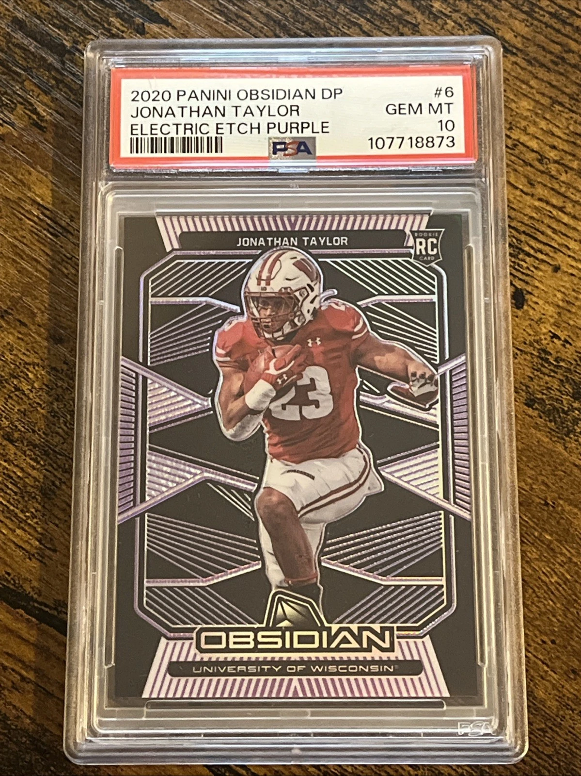 Jonathan Taylor Panini Obsidian Draft Picks #6 Electric Etch Purple