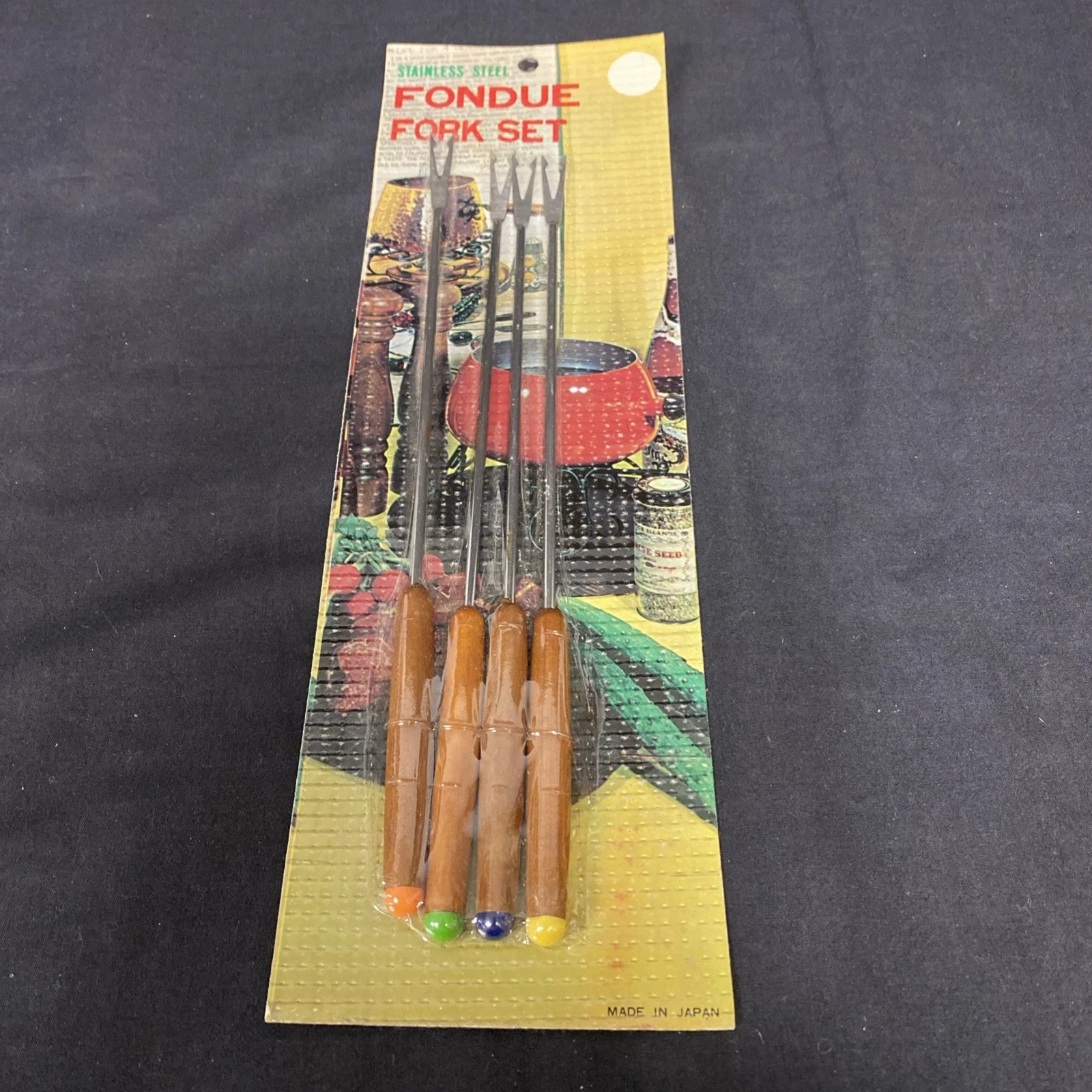 Fondue Forks Stainless Steel - Wood Handle Color Dot Vtg. Set of 4 Japan- SEALED
Opens in a new wind