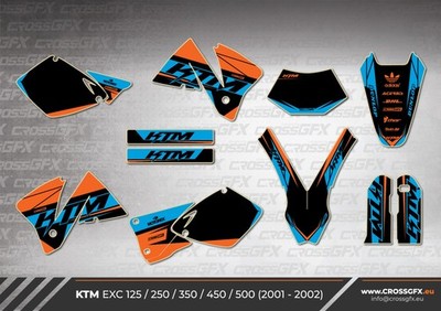 2001 2002 Graphics Kit for KTM EXC 125 200 250 300 380 400 520