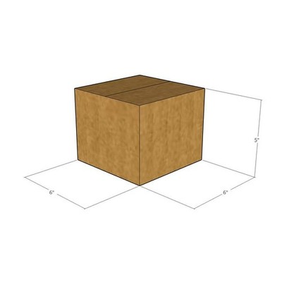 5 6x6x5 Kraft Brown Corrugated Shipping Boxes 32 ECT Single-Wall New