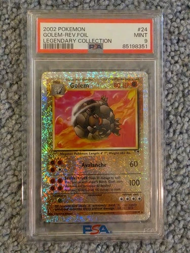 Pokemon 2002 Legendary Collection Reverse Holo Foil Golem #24 PSA 9