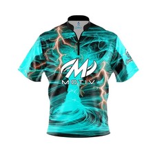 Custom Name Motiv Electrical Tornado Teal Bowling Jersey - Size S-5XL