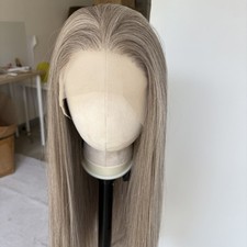 Long Straight Synthetic Hair Glueless Lace Front Wigs Mixed Blonde