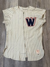 1957 Clint Courtney Washington Senators Game Worn Jersey Flannel Pinstripes 3-D