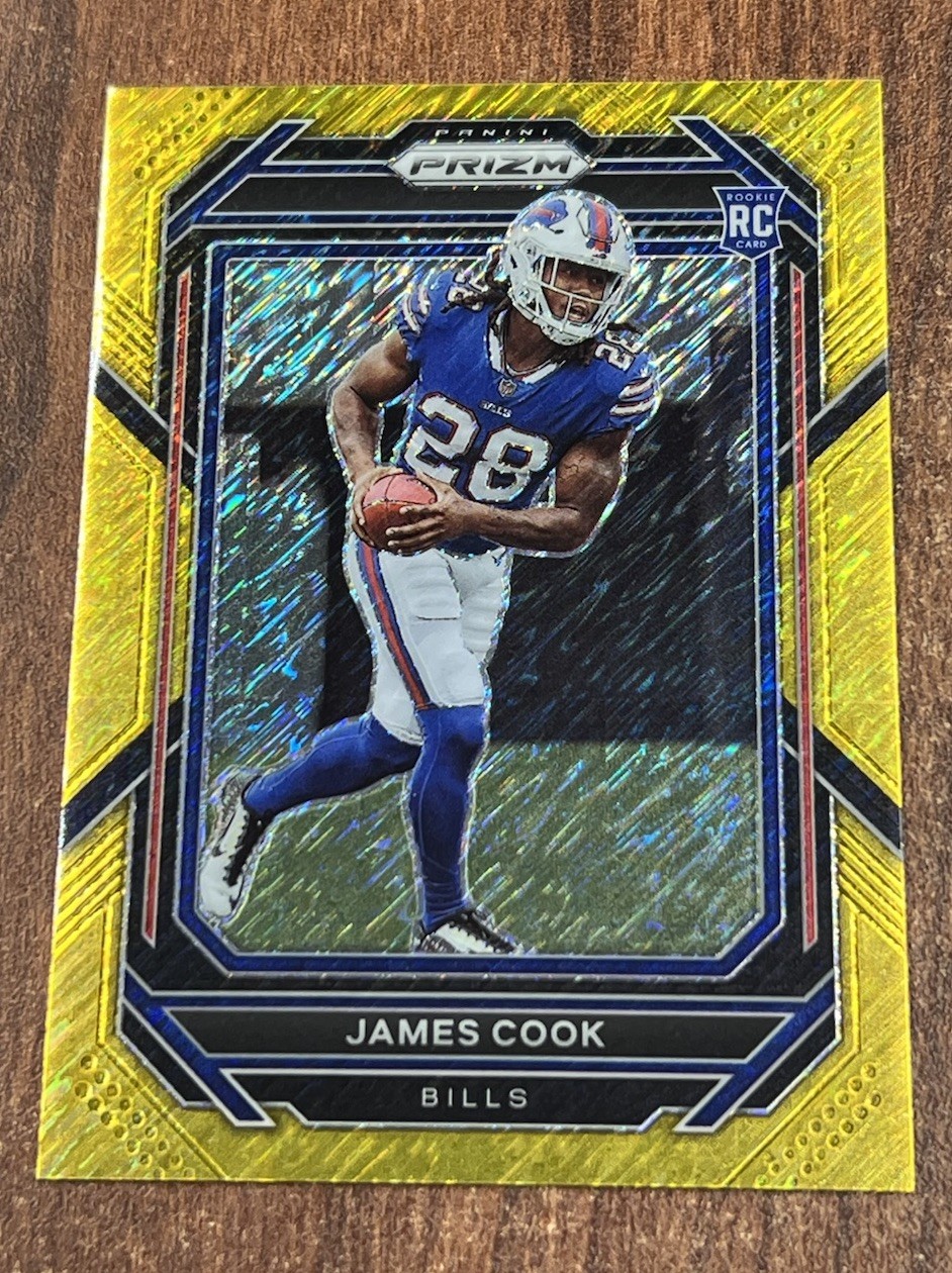 James Cook 2022 Gold Shimmer Panini Prizm Rookie RC /10 FOTL #319 Buffalo Bills