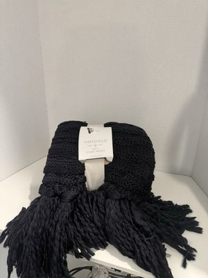 Threshold Studio McGee Knitted Throw Blanket Blue 50x60 Polyester Solid