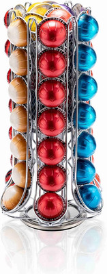 Nespresso Pod Holder, Vertuo Pod Holder Carousel Stand Storage with 360 Degree, 