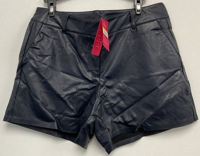 Commando Faux Leather Tailored Short- Navy Blue-Size Medium