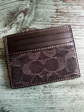 NWT Limited Coach Slim Id Card Case In Signature Denim CAJ47