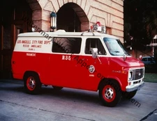 LAFD R 35 Rescue Ambulance Fire Department Los Angeles Photograph Print 8.5x11"