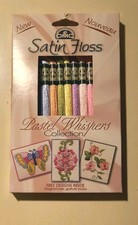 DMC Satin Floss Collection Pk-Pastel Whispers 1008F- Full Kit With 8 Skeins