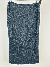 LAFAYETTE 148 NY Size 2 Teal Full Sequin Party Formal Straight Women Skirt