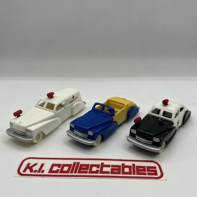 LOT OF 3 DIMESTORE DREAMS 1940'S DELUXE PLASTIC 1:43 POLICE CAR NEW IN BOX