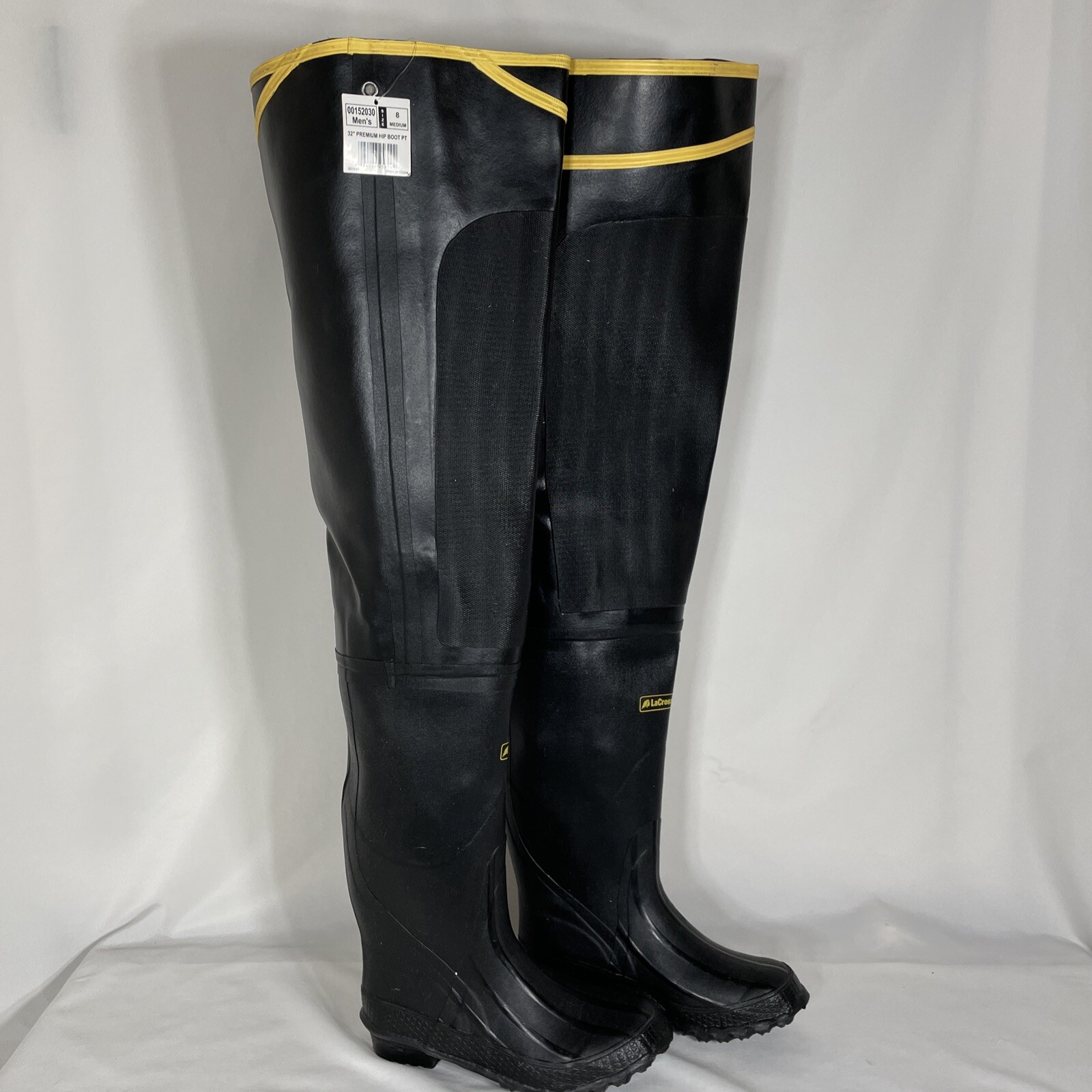 Lacrosse Premium Black Rubber Hip Boot Waders Fish Hunt Sz 8 Mens 32