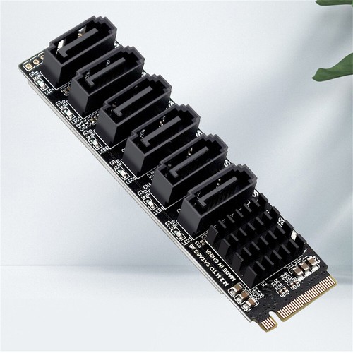 1pcs M.2 NVME PCI-E PCIE 3.0 X4 X8 X16 To 6 Port 3.0 SATA Adapter Card - Photo 5/7