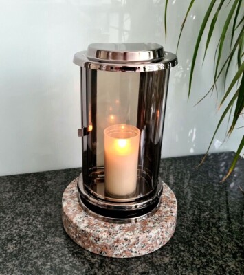 Grablampe Edelstahl Grablaterne Grablicht Grableuchte Laterne Grabschmuck 100034418