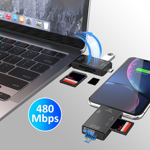 USB 3.0 Adapter Convenient Plug and Play Reliable Type-C TF-SD Card Reader OTG - Photo 7/14