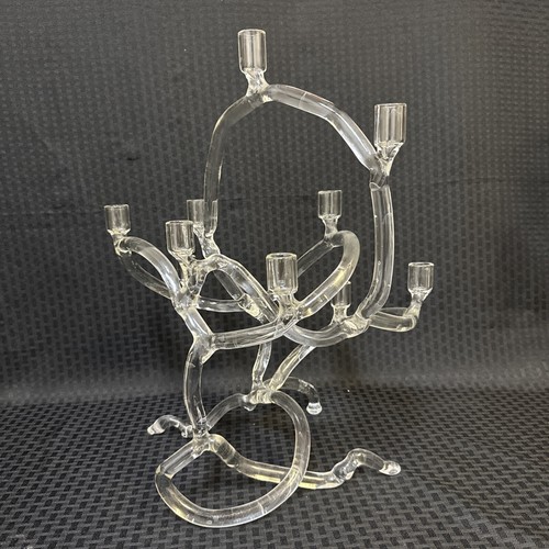 Eva Schofield signed RARE Abstract Elegant Art Glass 10 Spot Candelabra - Picture 3 of 8