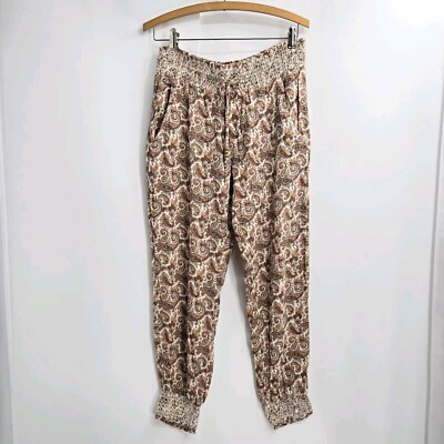 Denim & Supply Ralph Lauren Women s Medium Jogger Pants Rust Paisley Lightweight