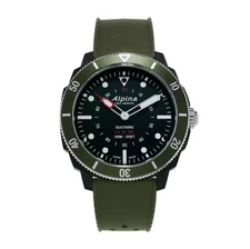 Alpina Seastrong HSW Diver Men's Green Swiss Made 44mm Smart Watch AL-282LBGR4V6