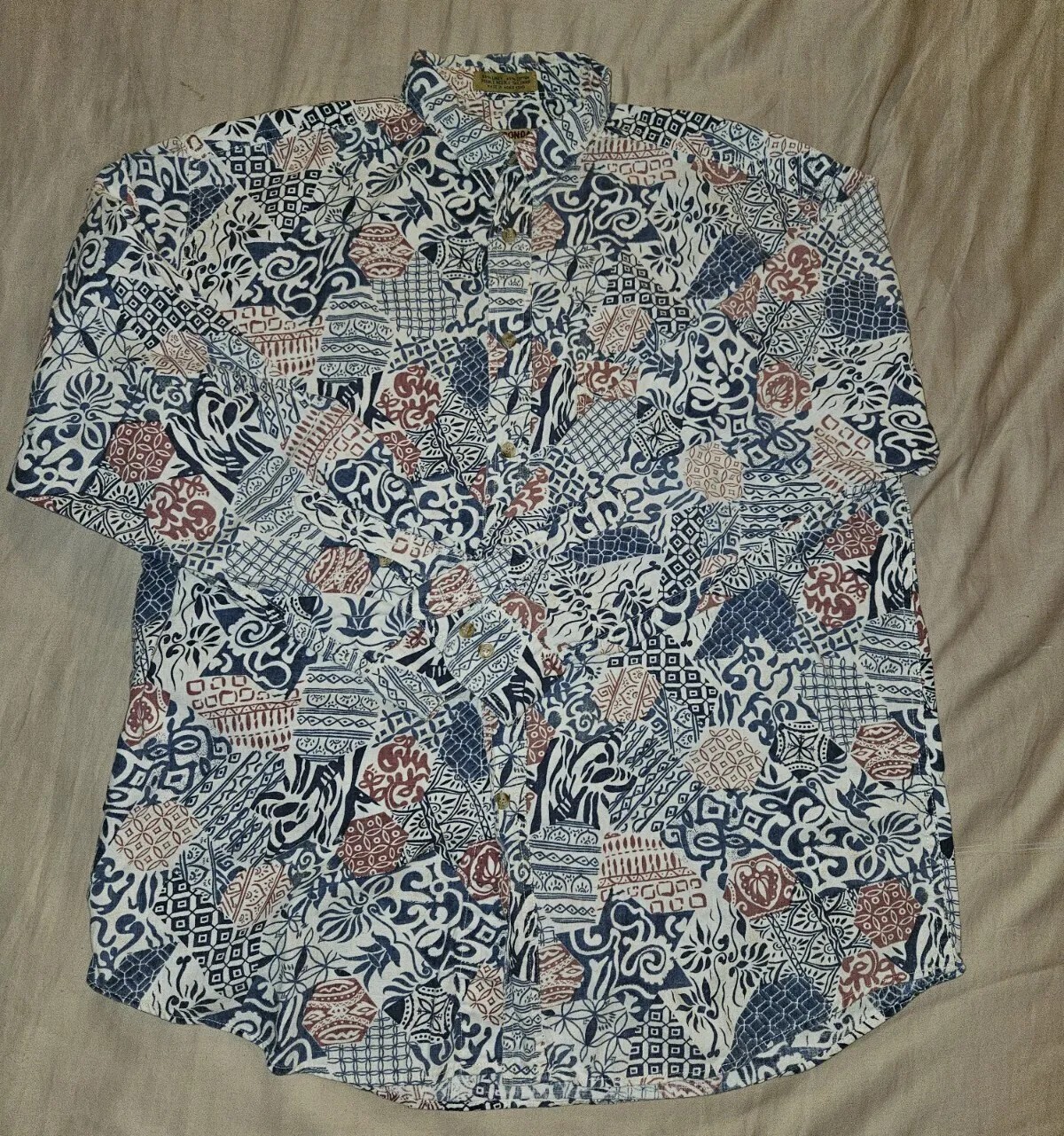 FILA Camicia Savile Rowe Adirondack da uomo grande blu bianco manica lunga abbottonata