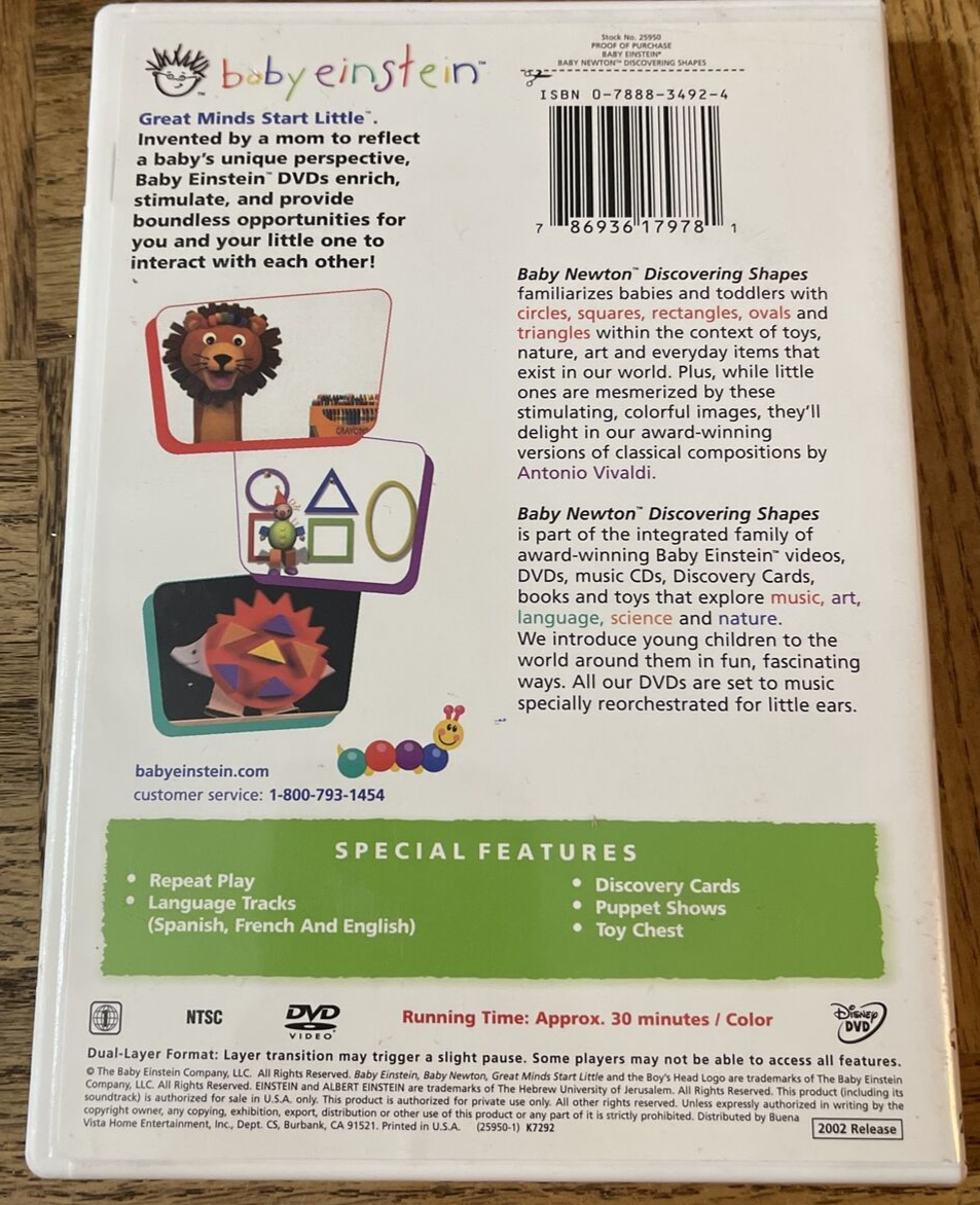 Baby Einstein Baby Newton DVD-RARE VINTAGE-SHIPS N 24 HOURS