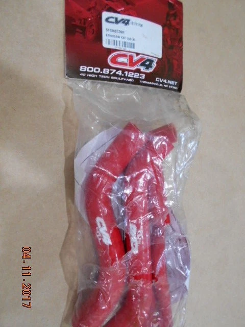 CV4 RADIATOR HOSE KIT 2006 KAWASAKI KXF 250 KXF250 RADIATOR HOSES RED SILICONE J - Image 3 of 4
