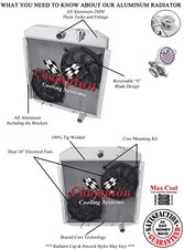 4 Row Aluminum Champion Radiator W 2 10 Fans For 1955 56 57 58 1959 Gmc Truck