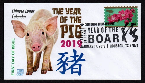 USA, SCOTT # 5340, GLEN FDC COVER - YEAR OF THE BOAR PIG, CHINESE CALENDAR 2019