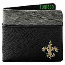 NFL New Orleans Saints Team Pebble Bi Fold Wallet
