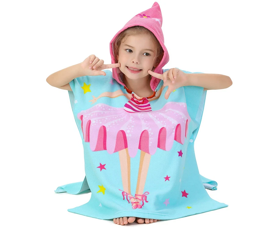 Hooded Beach Towel for Kids, Toddlers Bath / Pool / Swim Poncho Cover (FIT1-6Y) - Image 4 of 4