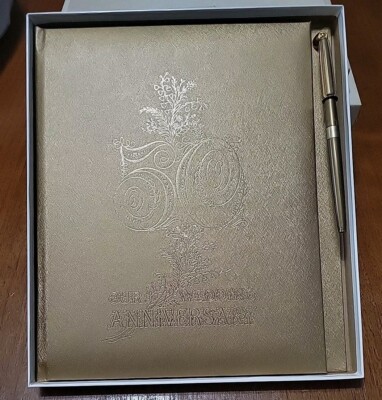 1991 C.R. GIBSON OUR 50th WEDDING ANNIVERSARY GUEST & GIFT BOOK W/pen