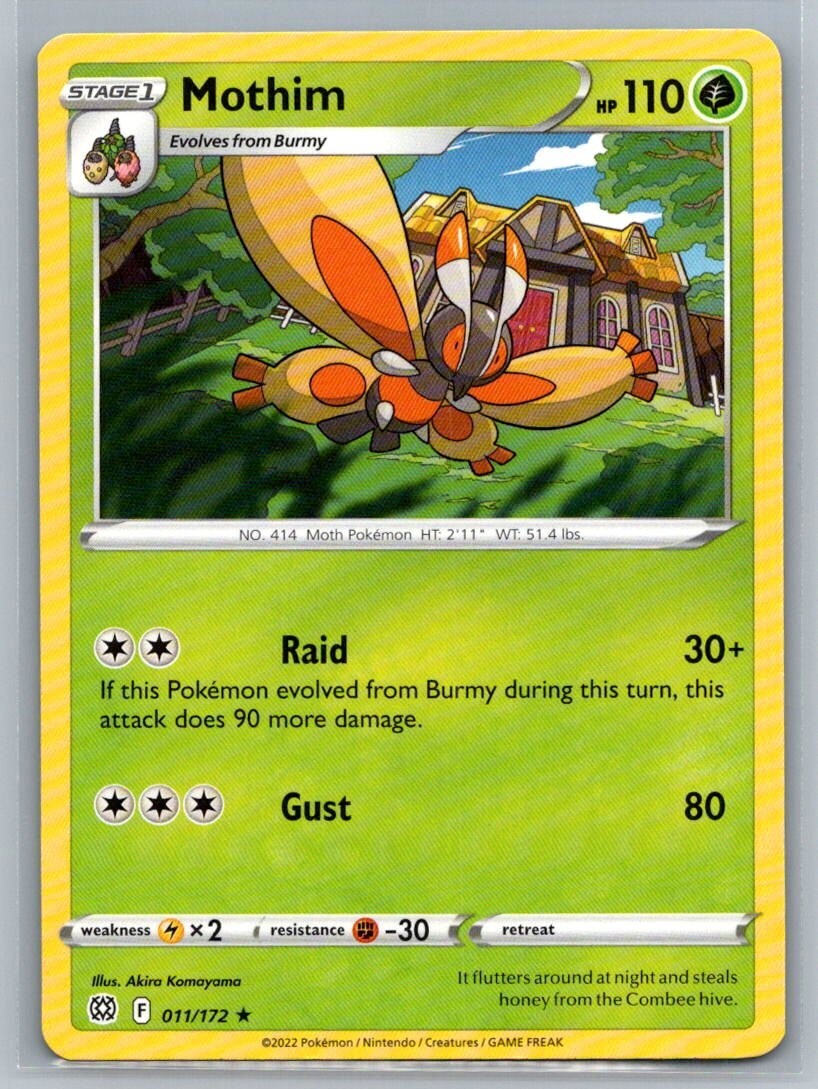 Mothim 11/172 Brilliant Stars Rare Pokémon TCG 2022