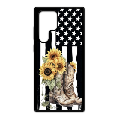 Sunflower Cowgirl Boots Durable Protective Womens Phone Case