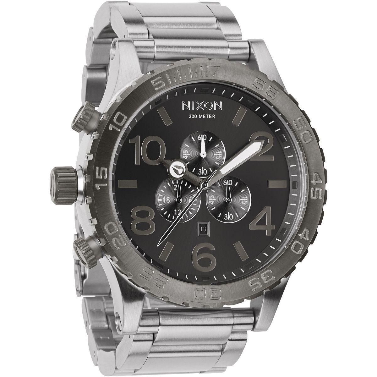 Marshall& CREW 　NIXON 51-30 腕時計 51-30 Chrono Leather Watch | Black / Pumice / Charcoal