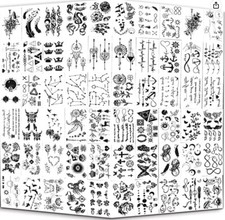 Tiny Waterproof Temporary Tattoos - 60 Sheets, For Kids, Adults, Men and Women