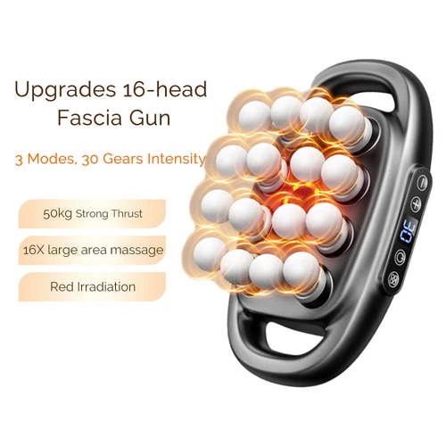 16-Head Electric Massage Gun LED Muscle Fascia Gun Pain Relief Muscle Relaxation - Picture 5 of 15