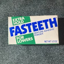 VTG Fasteeth Denture Adhesive Powder Extra Hold 1/2(.5) Oz  Professional