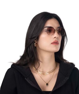 Lunettes De Soleil Hally & Son – Rondes Noires Verres Bleus – Fabriqué En Italie